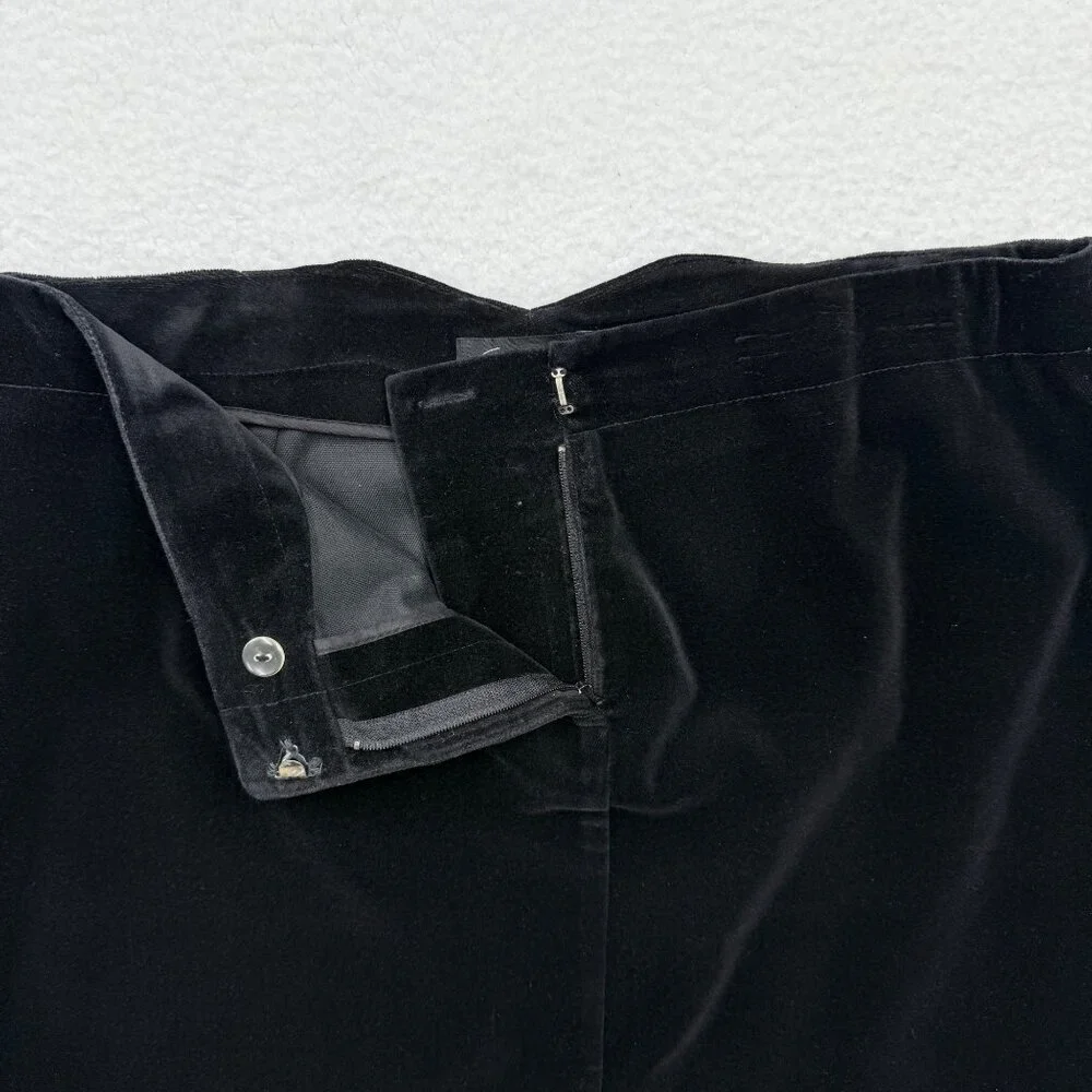 Context Black Velvet Skirt Knee Length Stretch‎ Goth Holiday Size 12